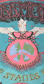 Authentic 1960s "Time Stands Still" Psychedelic Concert Banner Close Up Center View