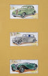 Automobile Cigarette Cards Collection with Maroon Matt and Oak Frame – England, 1930s