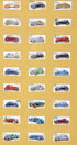 Automobile Cigarette Cards Collection with Maroon Matt and Oak Frame – England, 1930s