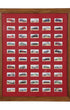Automobile Cigarette Cards Collection with Maroon Matt and Oak Frame – England, 1930s