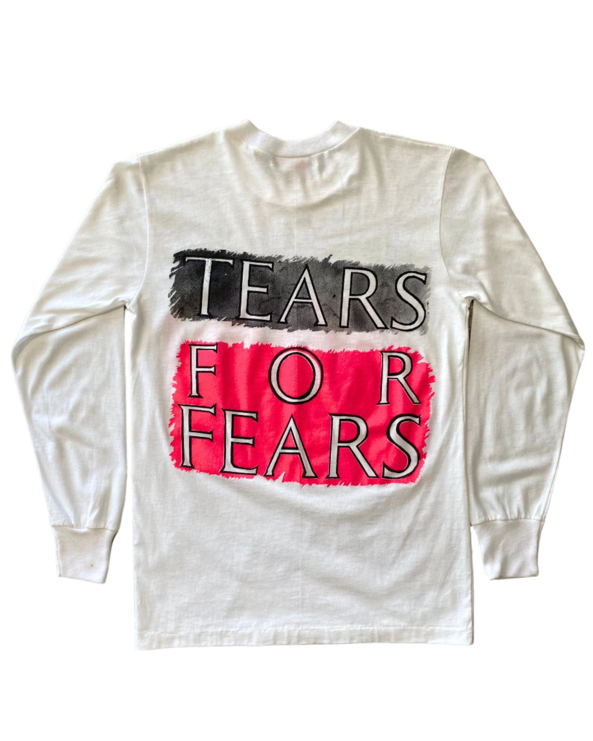 Tears for Fears White T-Shirt Sz SMALL 1980s.