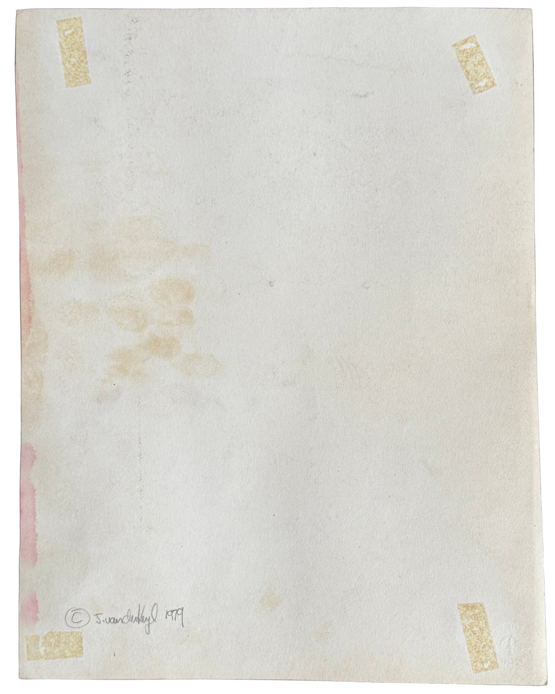 Back of drawing signed J. Van der Keyl 1979.
