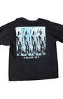  Back of vintage Tin Machine tour tee with surreal lineup of nude figures and “Tour ’91” text.
