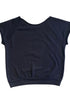 Back view of same Harley Davidson cut-off sweatshirt showing plain black back.