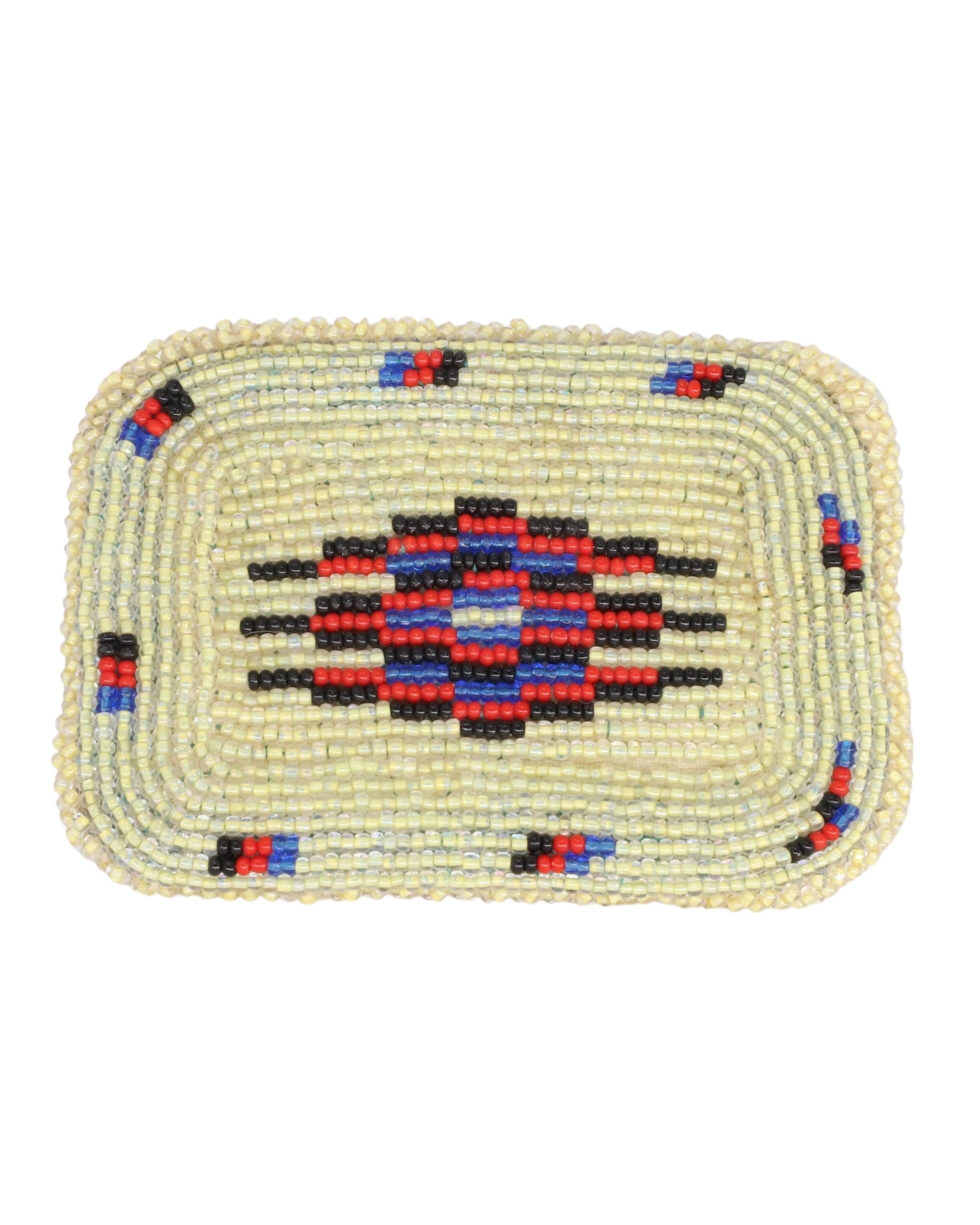 Vintage 1960s Beaded Belt Buckle