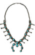 Bisbee Turquoise and Sterling Squash Blossom Necklace. 
