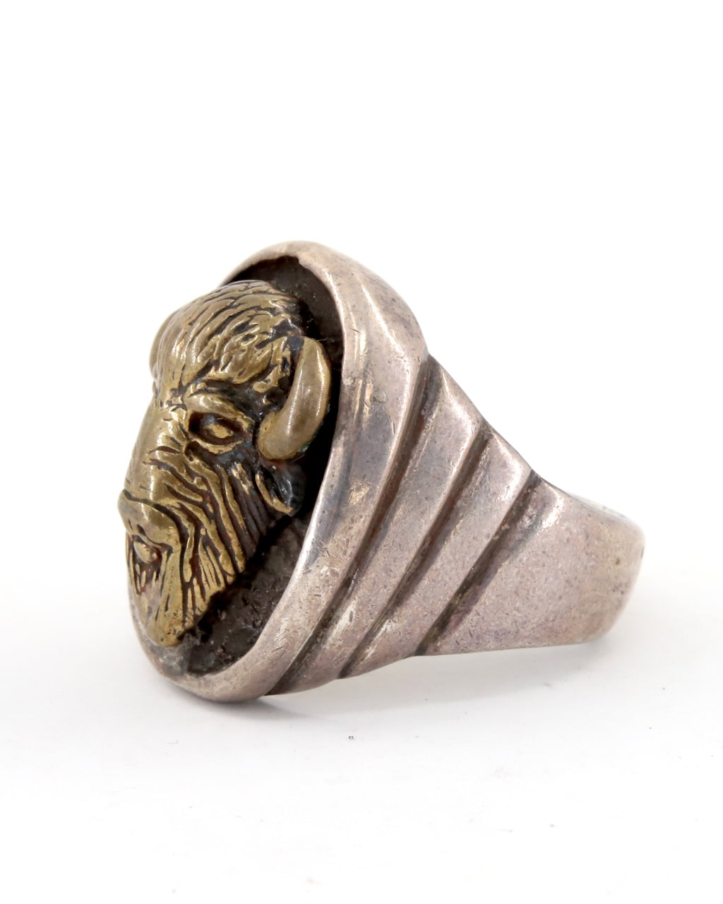 Bison Brass + Sterling Silver Ring sz 10.5
