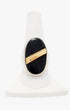 Black Onyx and Abalone Ring on white background. 