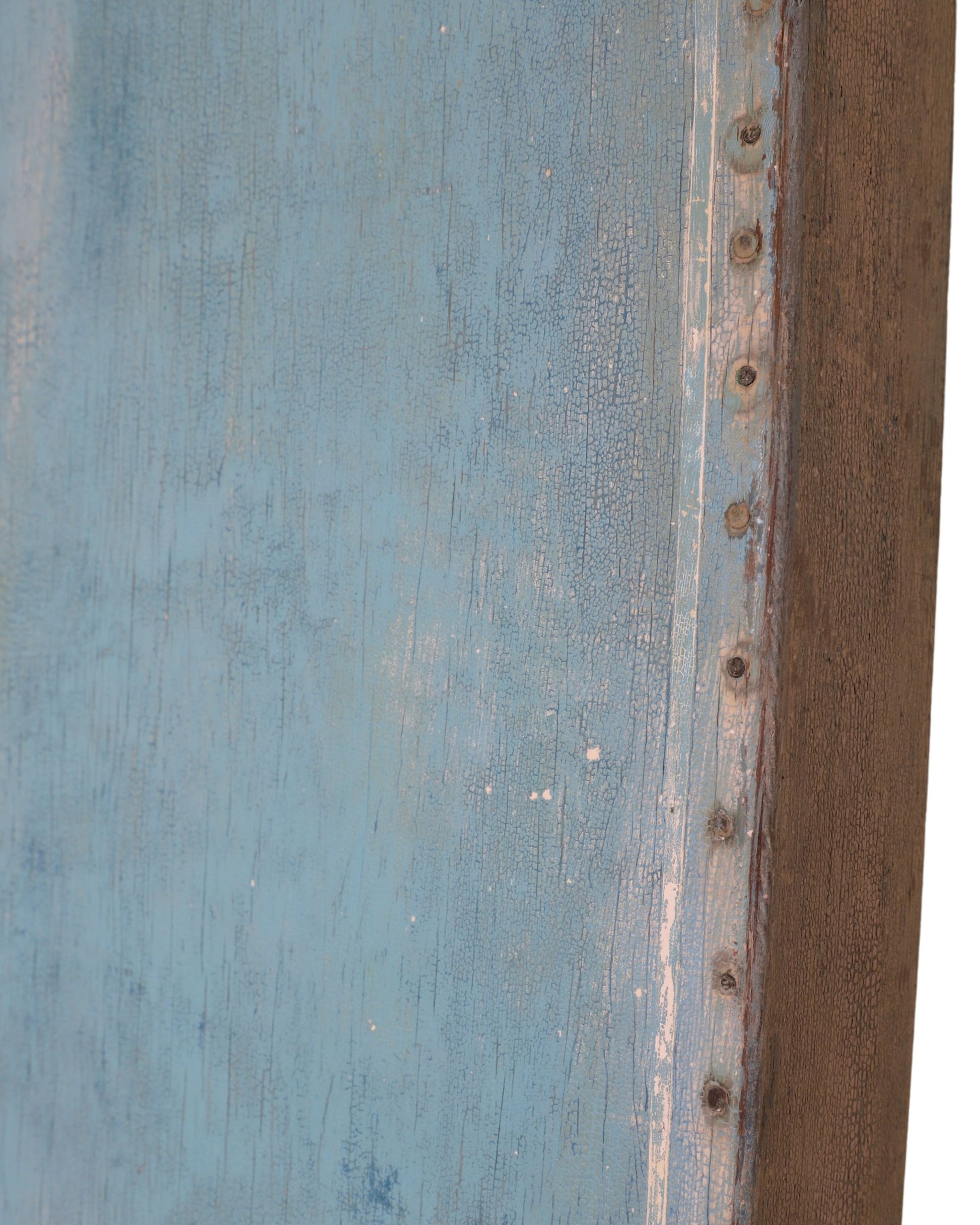 Painted Blue Wood Paddleboard c. 1930s 10 ft