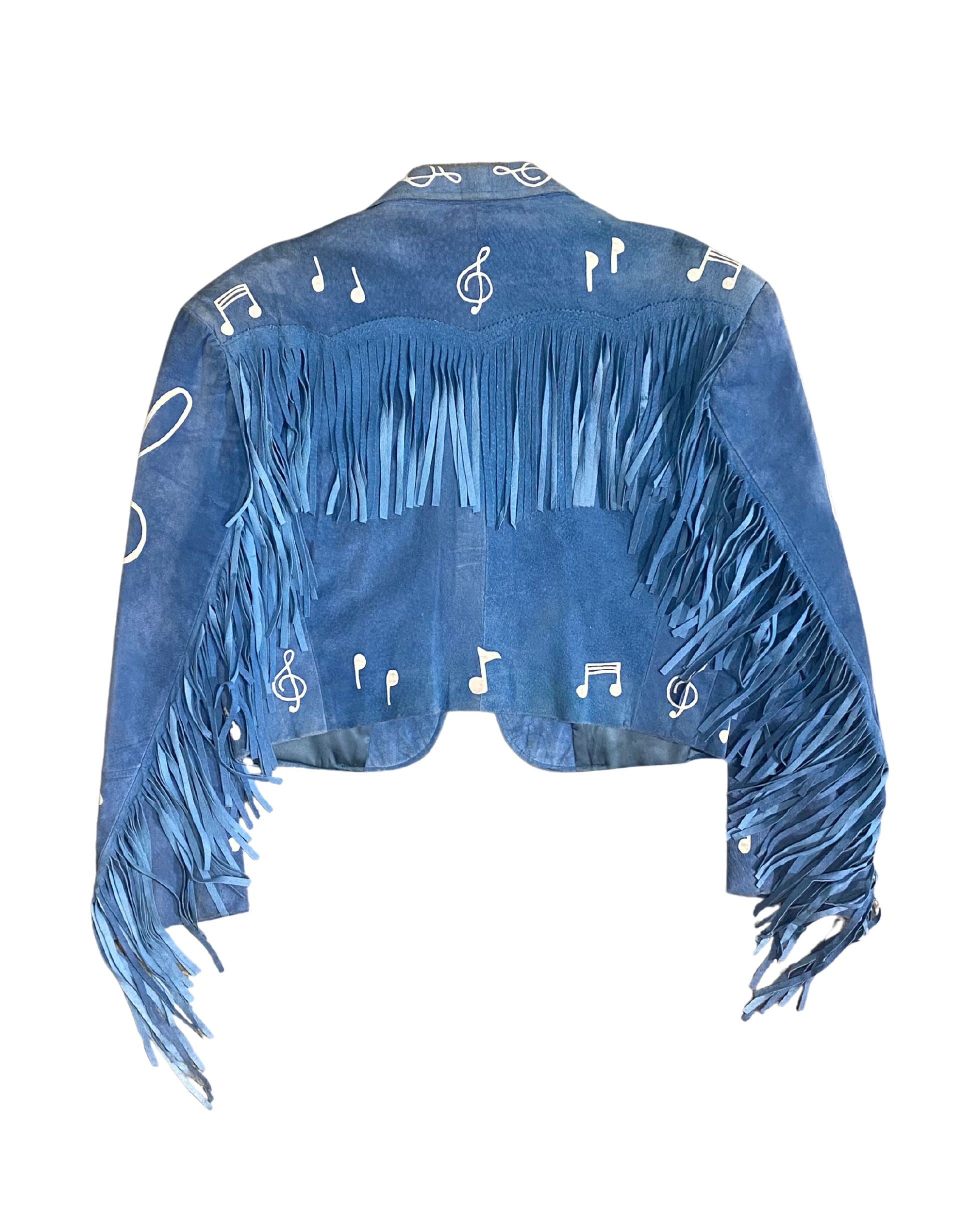 Blue Suede Rockstar Jacket circa 1980s - Medium