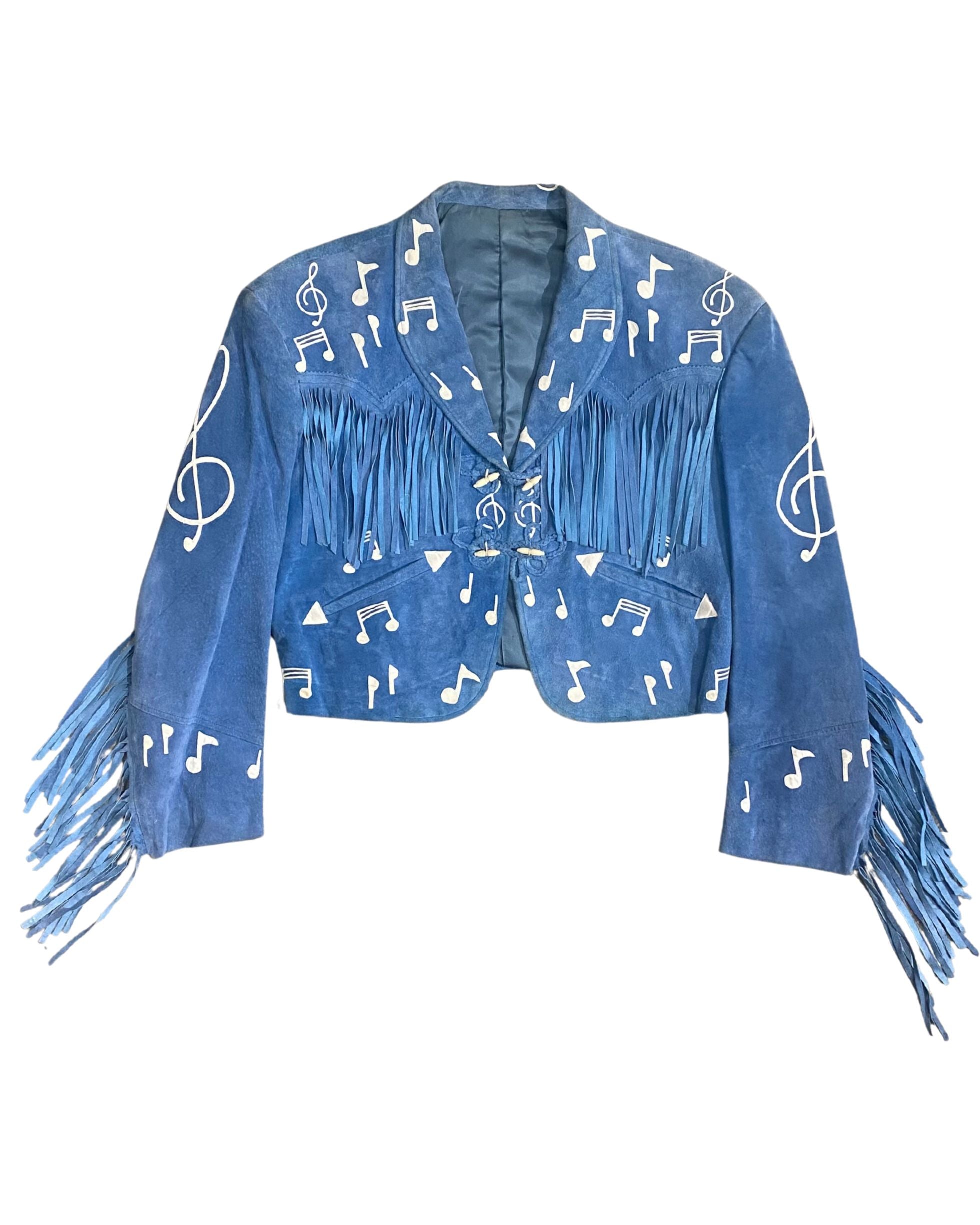 Blue Suede Rockstar Jacket circa 1980s - Medium
