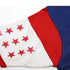 Detail  view of stars on sleeve of vintage Budd Friedman’s Improvisation Broadway Show League jersey.