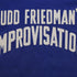 Detail  view of : Budd Friedman’s Improvisation tyoe on Broadway Show League jersey.