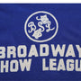 Detail  view of logo on vintage Budd Friedman’s Improvisation Broadway Show League jersey.
