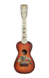 1920s Touchdown ukulele with football player graphic and faux pearl fretboard.
