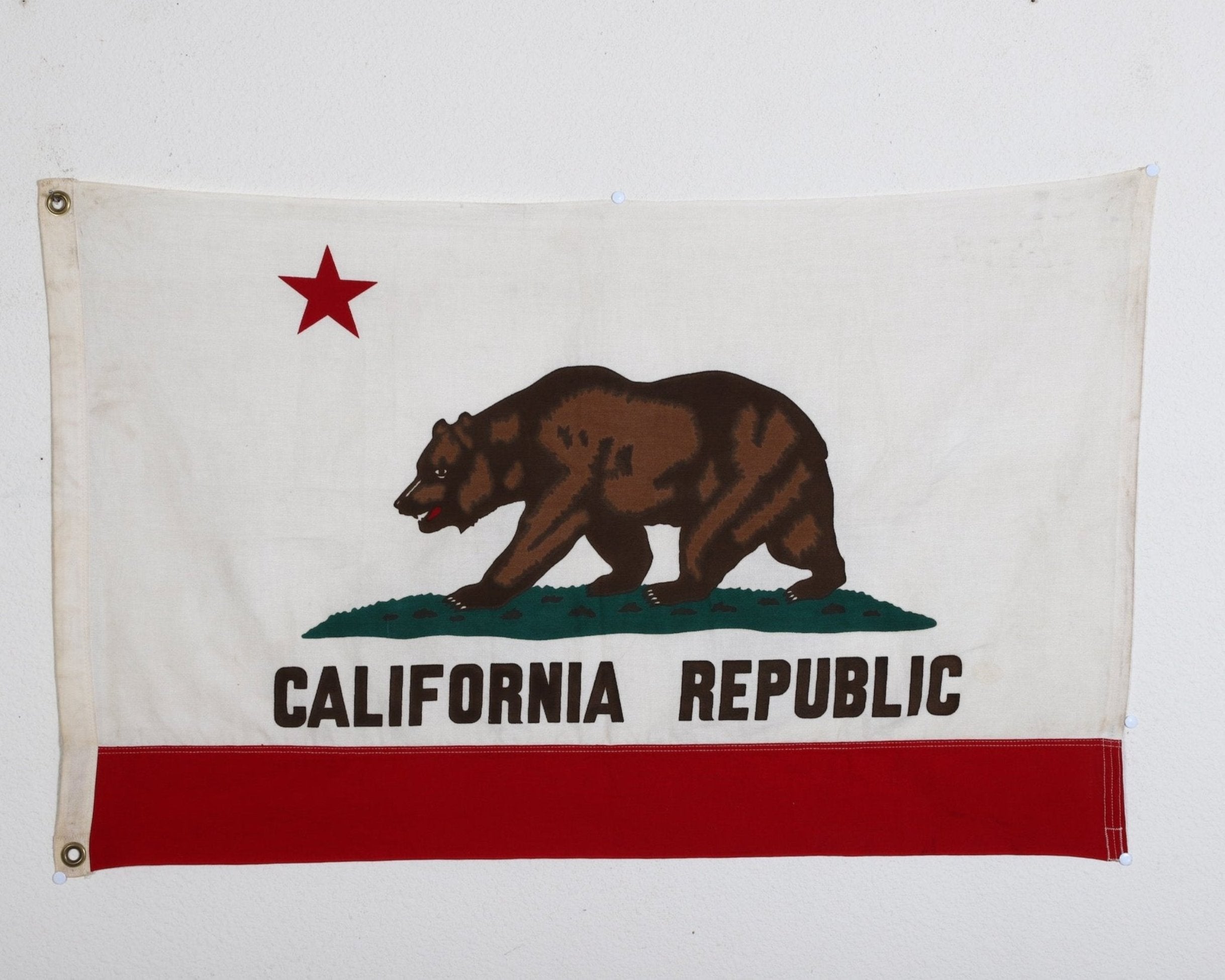 California Cotton Flag 1960s - 1970s 2ft x 3ft