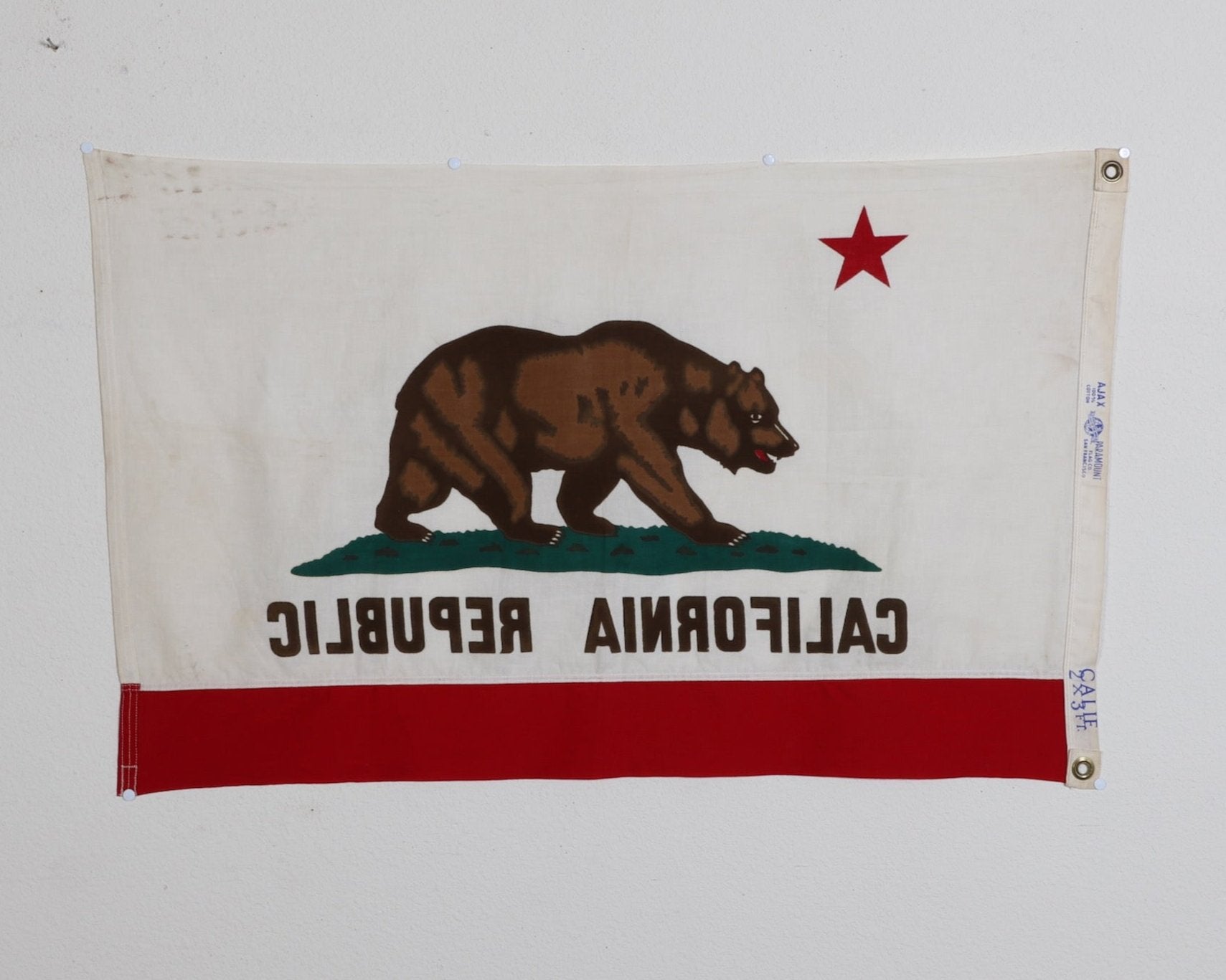 California Cotton Flag 1960s - 1970s 2ft x 3ft