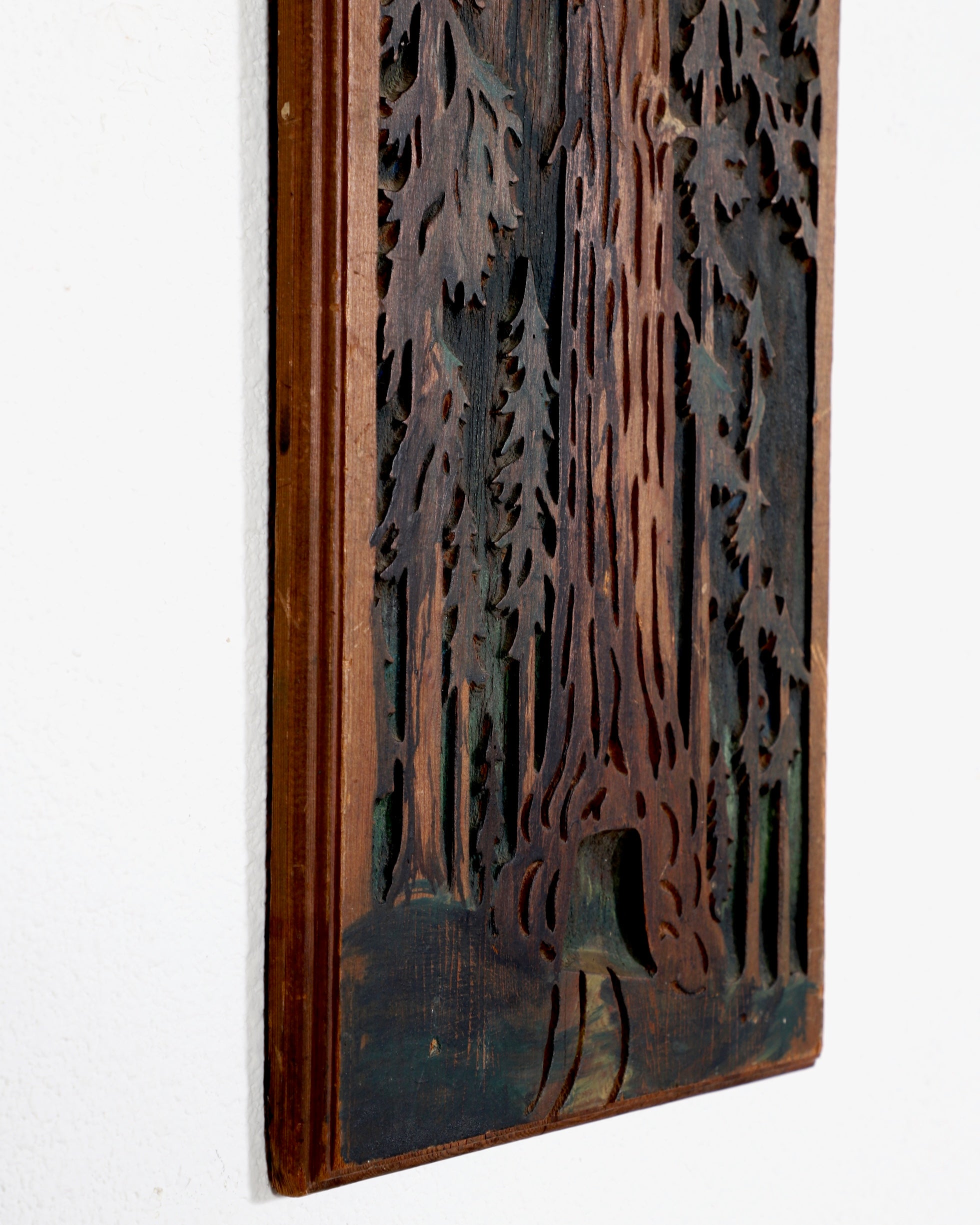 Majestic 1950s California Redwood Wall Plaque