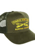 Charlie Don't Surf Trucker Hat, Army Green / Gold Front