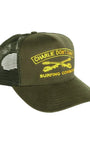 Charlie Don't Surf Trucker Hat, Army Green / Gold Front