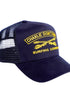 Charlie Don't Surf Trucker Hat, Navy / Gold Front
