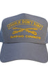 Charlie Don’t Surf Trucker Hat – Dolphin Grey with Gold Embroidery front view