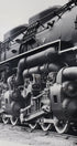 The middle view of the 1940s Chesapeake & Ohio Locomotive Train #1633 Black and White Photograph.