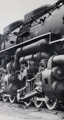 The middle view of the 1940s Chesapeake & Ohio Locomotive Train #1633 Black and White Photograph.