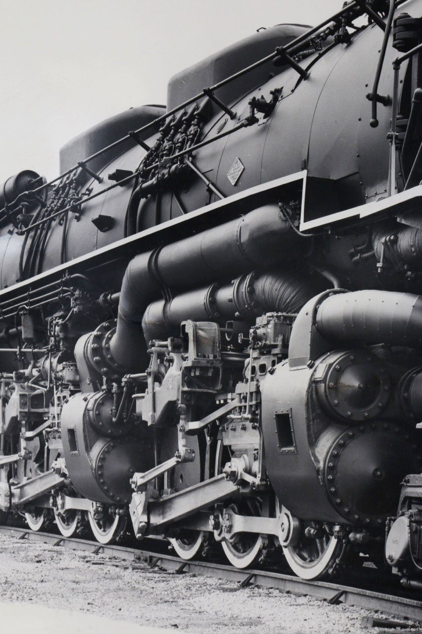 The middle view of the 1940s Chesapeake & Ohio Locomotive Train #1633 Black and White Photograph.