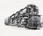 The full view of the 1940s Chesapeake & Ohio Locomotive Train #1633 Black and White Photograph.