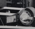 The upclose view of the headlight of the 1940s Chesapeake & Ohio Locomotive Train #1633 Black and White Photograph.