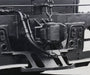 The upclose view of the bottom parts of the 1940s Chesapeake & Ohio Locomotive Train #1633 Black and White Photograph.