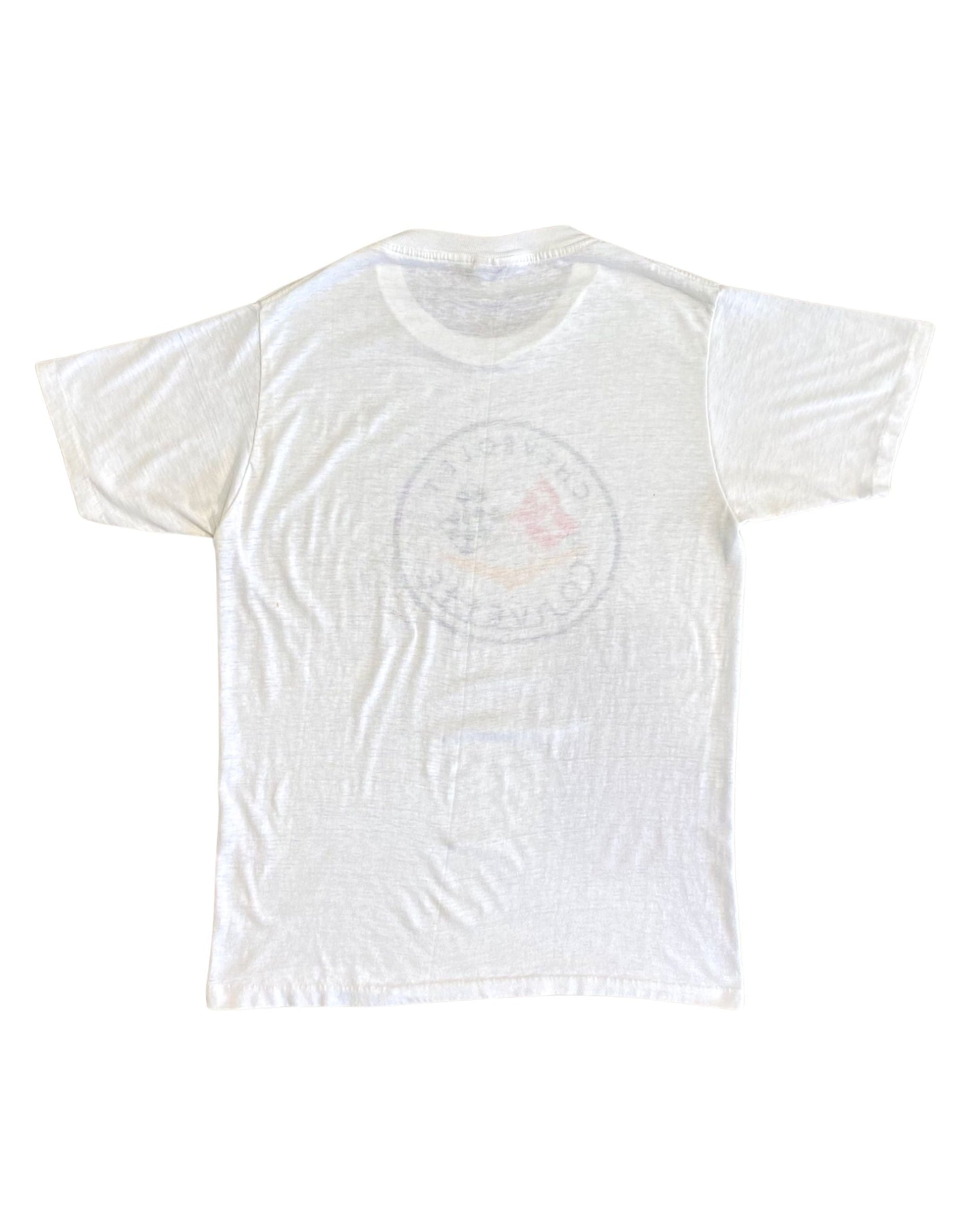 Back view of vintage 1980s Chevrolet Corvette T-shirt, blank - with no print.