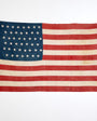 The full view of the 45 Star American Flag from the Spanish American War, Era 1896-1906.