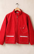 Surfing Cowboys Classic Surf Jacket – Washed Red Cotton Canvas Front.