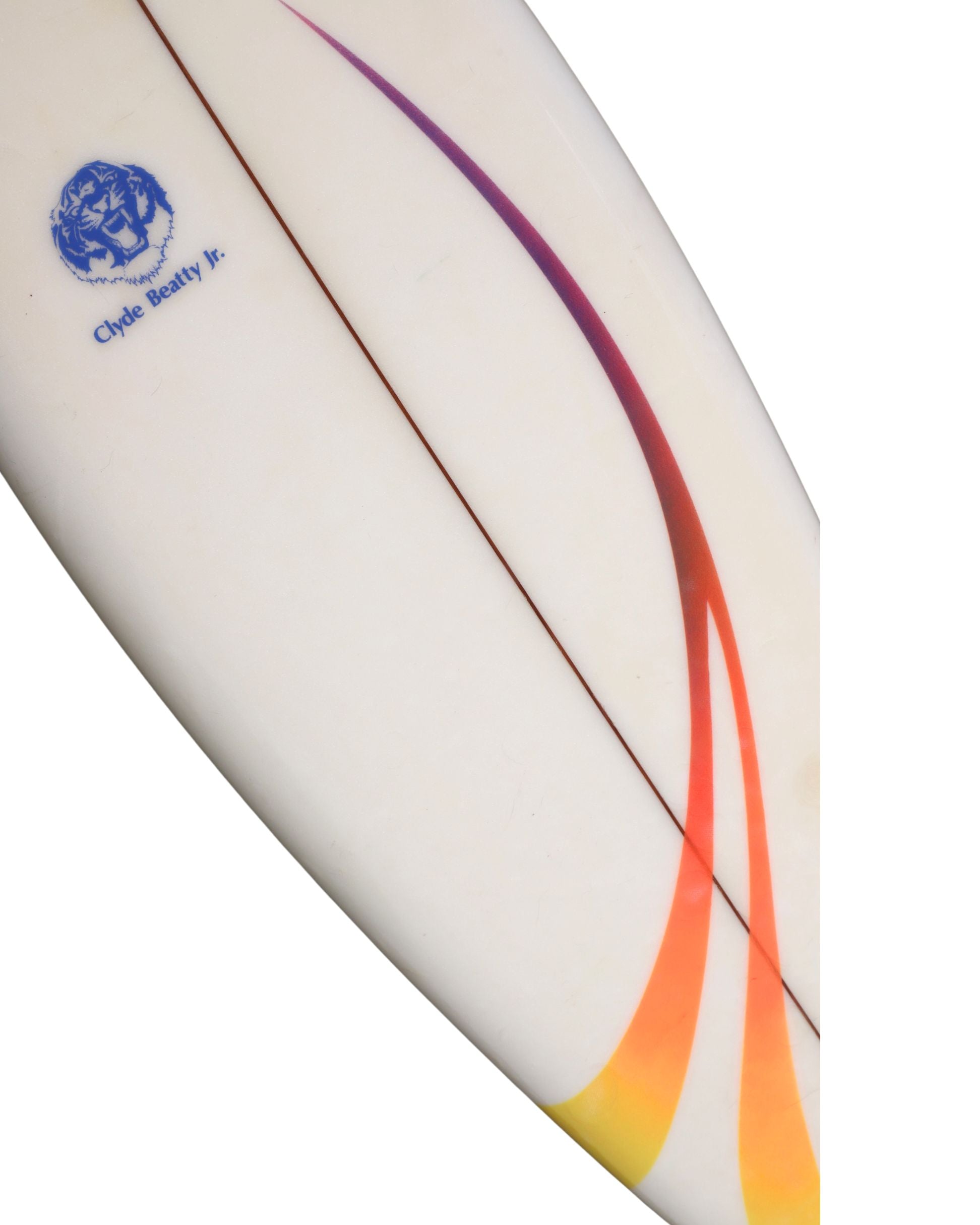 Clyde Beatty Jr Vintage Swallowtail Twin Fin Surfboard c 1975