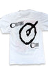 Back view of 1983 vintage Culture Club T-shirt with large black Culture Club graphic.
