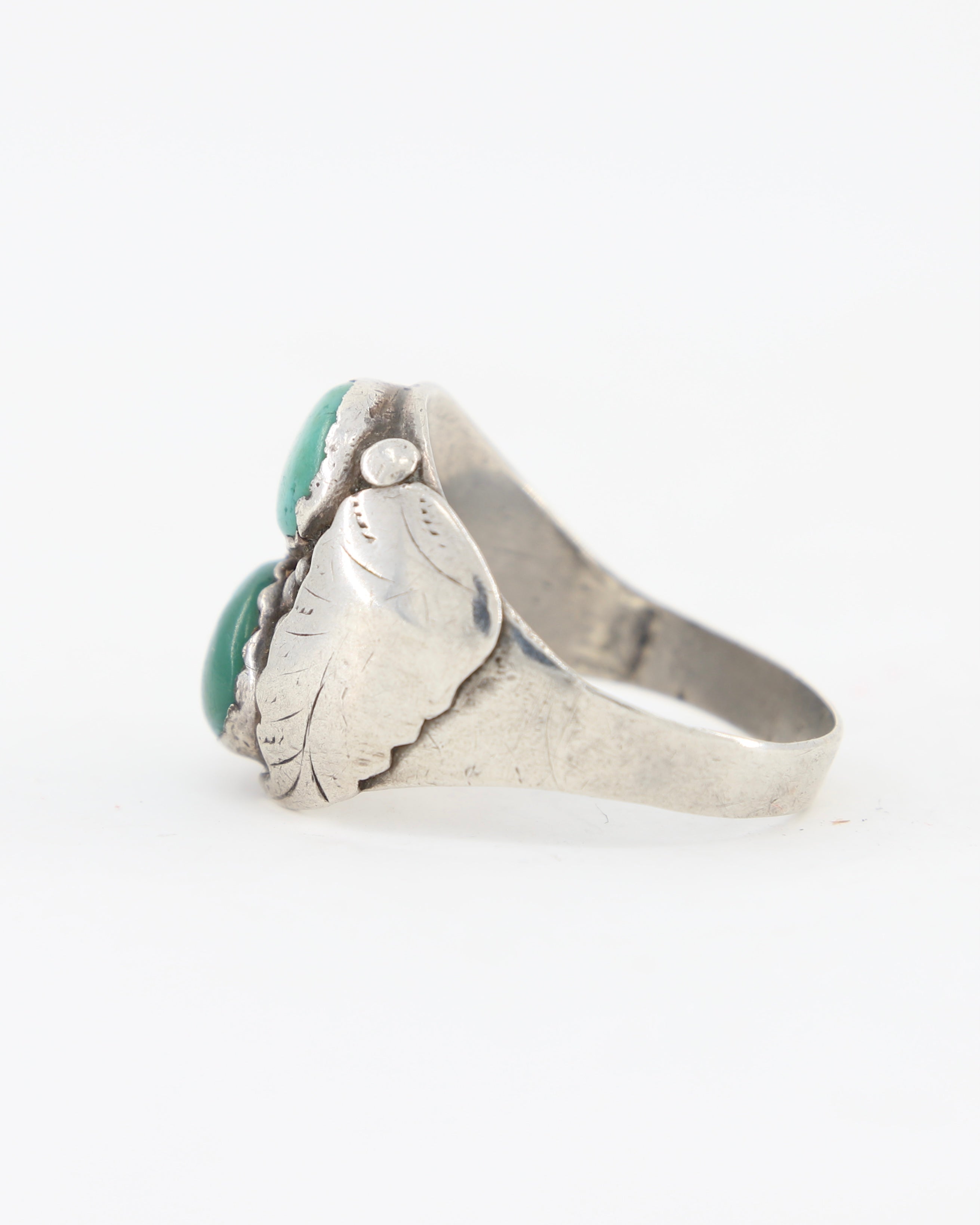 Vintage Sterling Silver Turquoise Ring (Size 12)