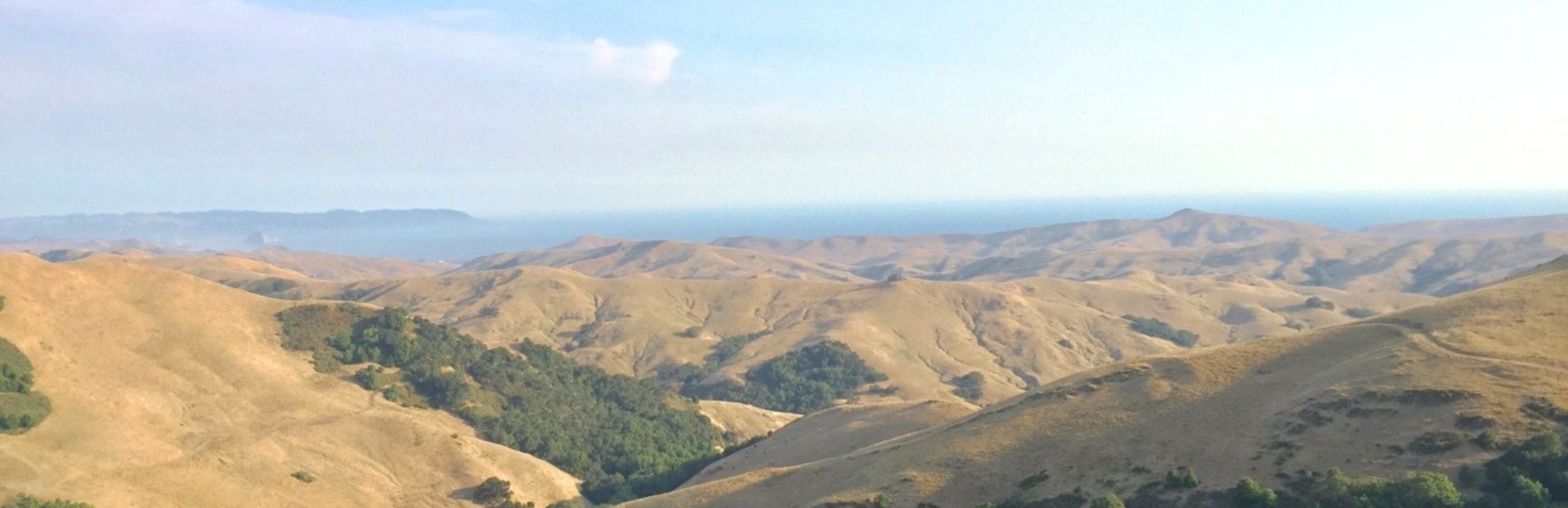 California scenic view of rolling hills with a clear sky