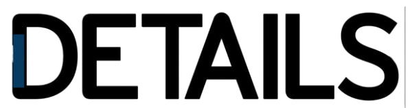 'DETAILS' logo in black text on background