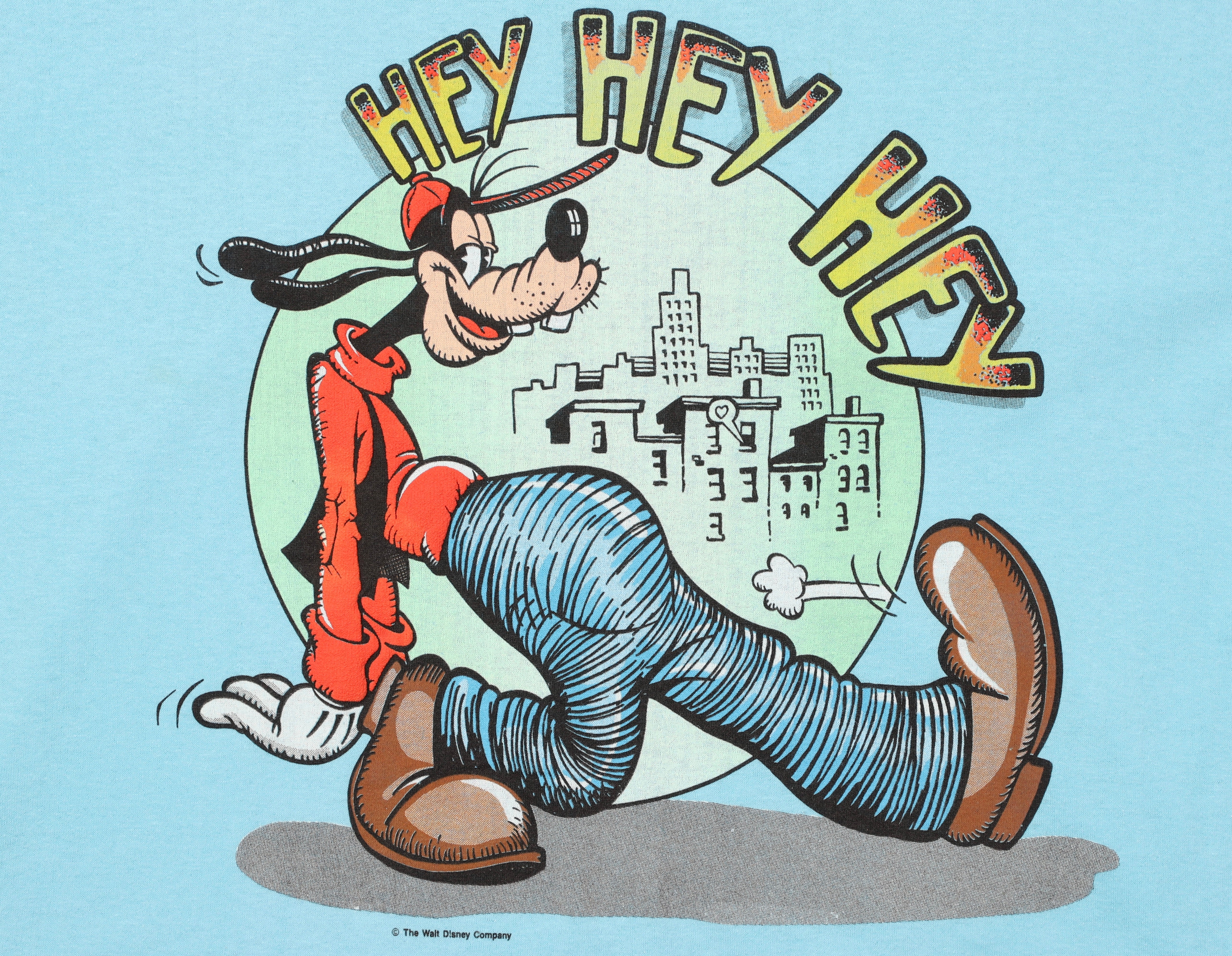 Disney Hey Hey Hey T-Shirt X-Large Aqua 1980s