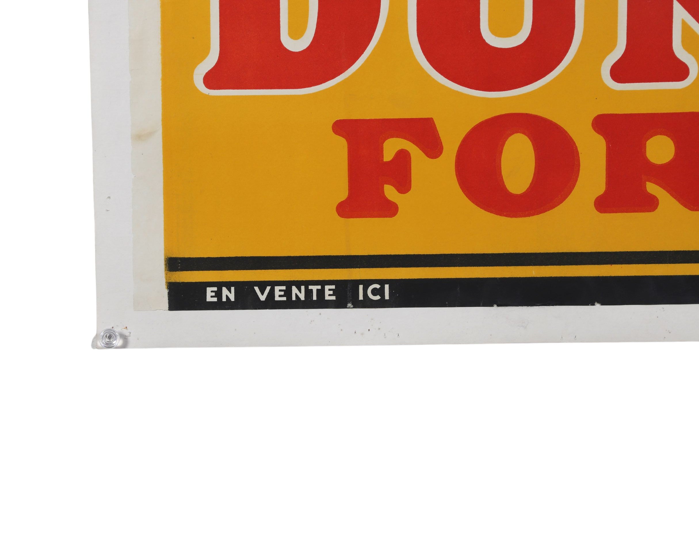 Dunlop Fort 90 Original 1930s Advertising Poster Mounted on Linen 40 in x 60 in