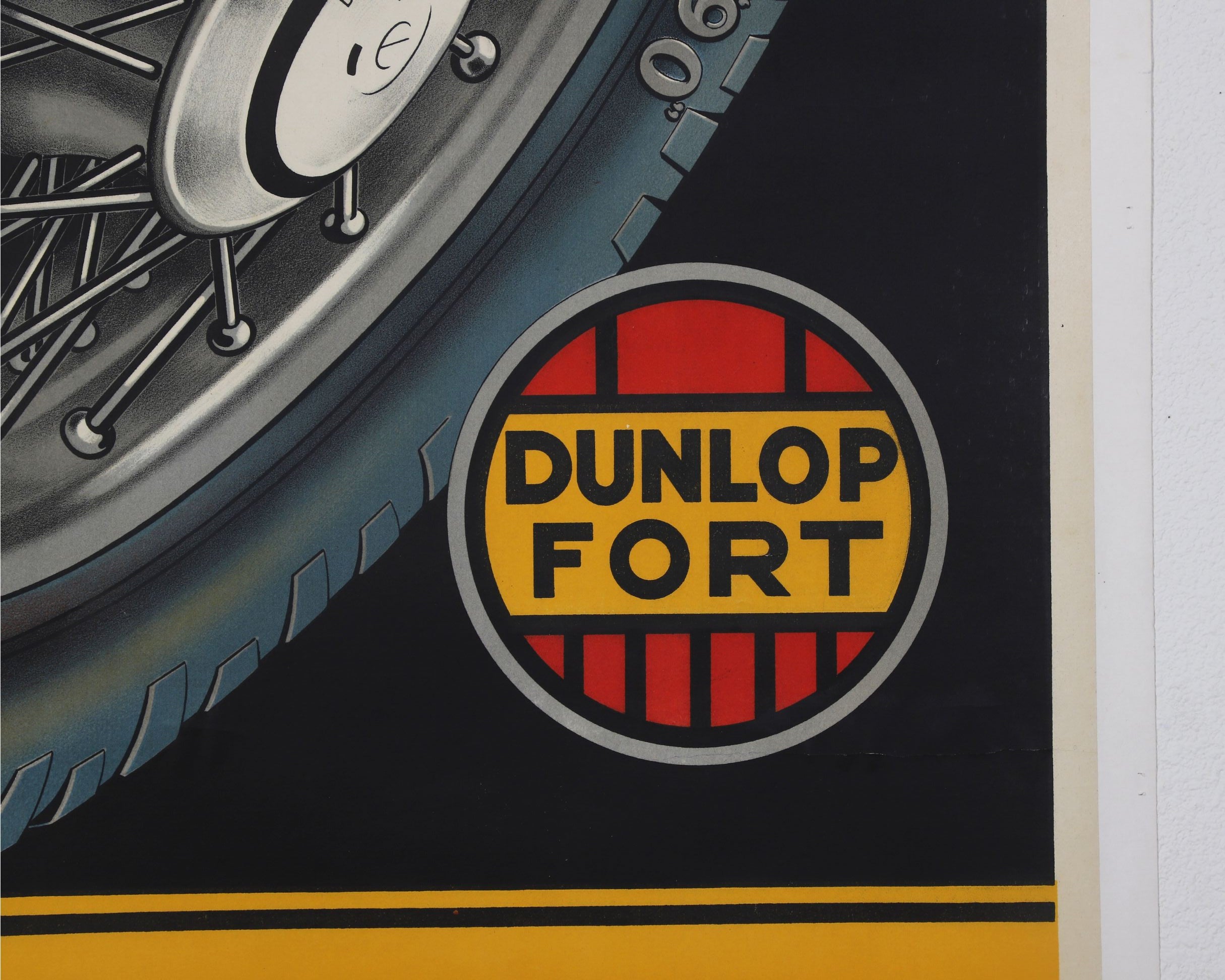 Dunlop Fort 90 Original 1930s Advertising Poster Mounted on Linen 40 in x 60 in