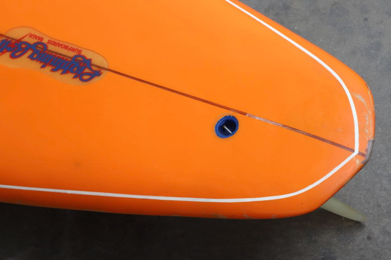 Early 1970s Lightning Bolt Maui Model Surfboard Orange with White