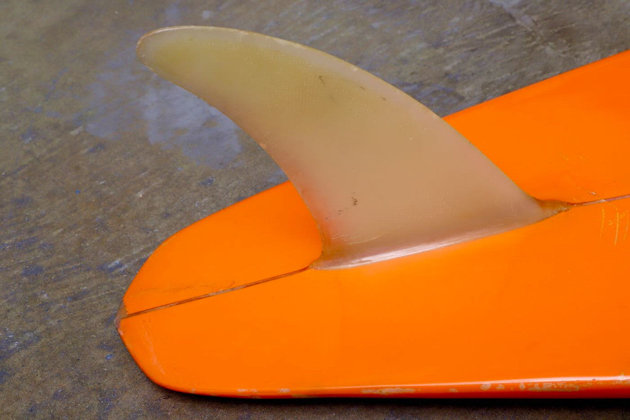 Early 1970s Lightning Bolt Maui Model Surfboard Orange with White