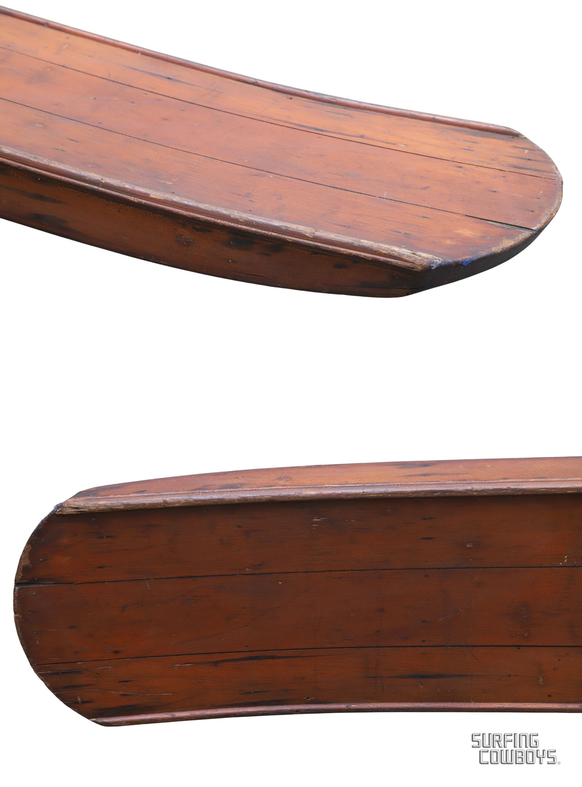 Early 1930s Homemade Redwood Wooden Surfboard