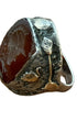The right side view of the Early 1800s Sterling 10K Gold Carnelian Conquistador Ring.