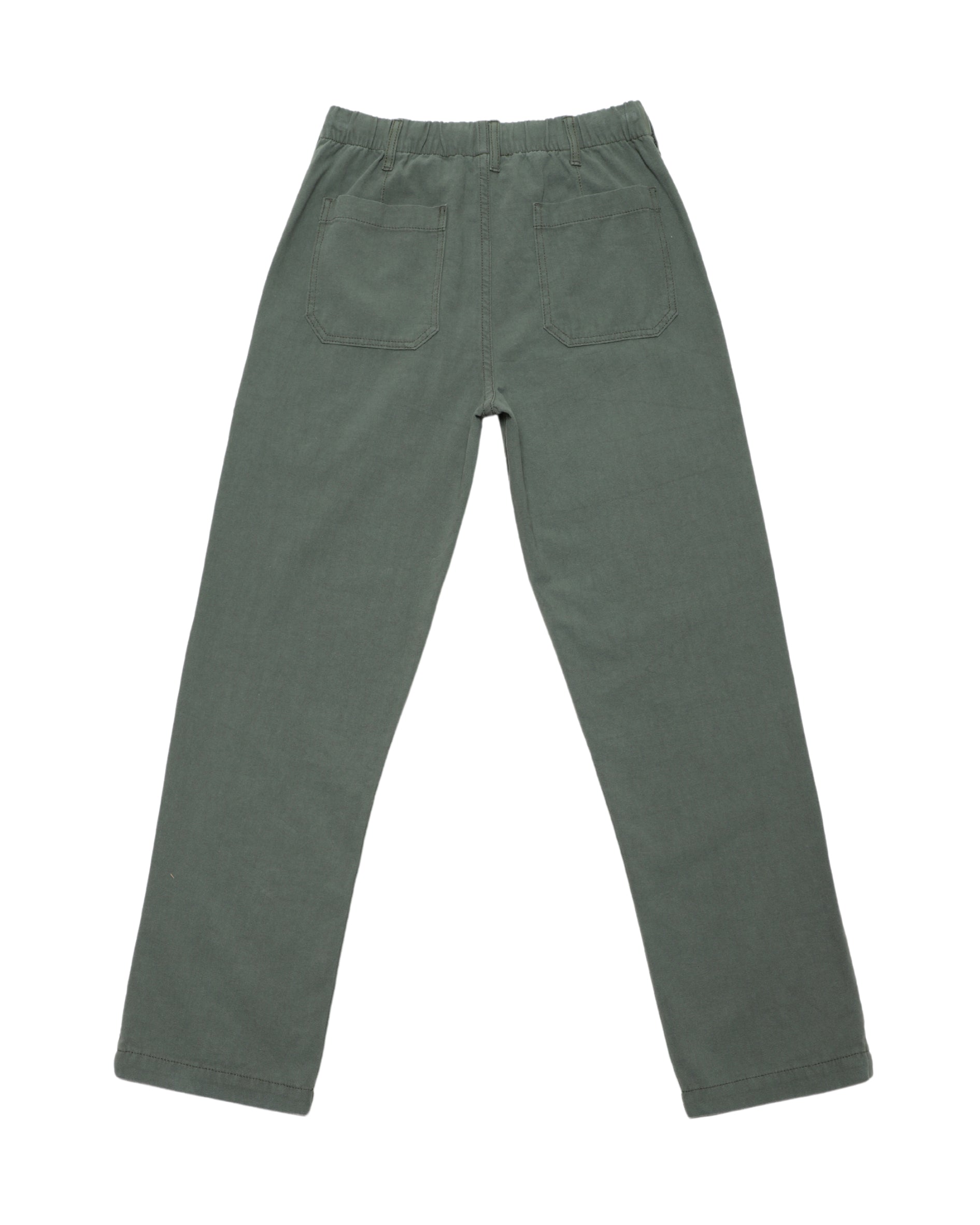 Easy Pants Cotton Canvas Army Back