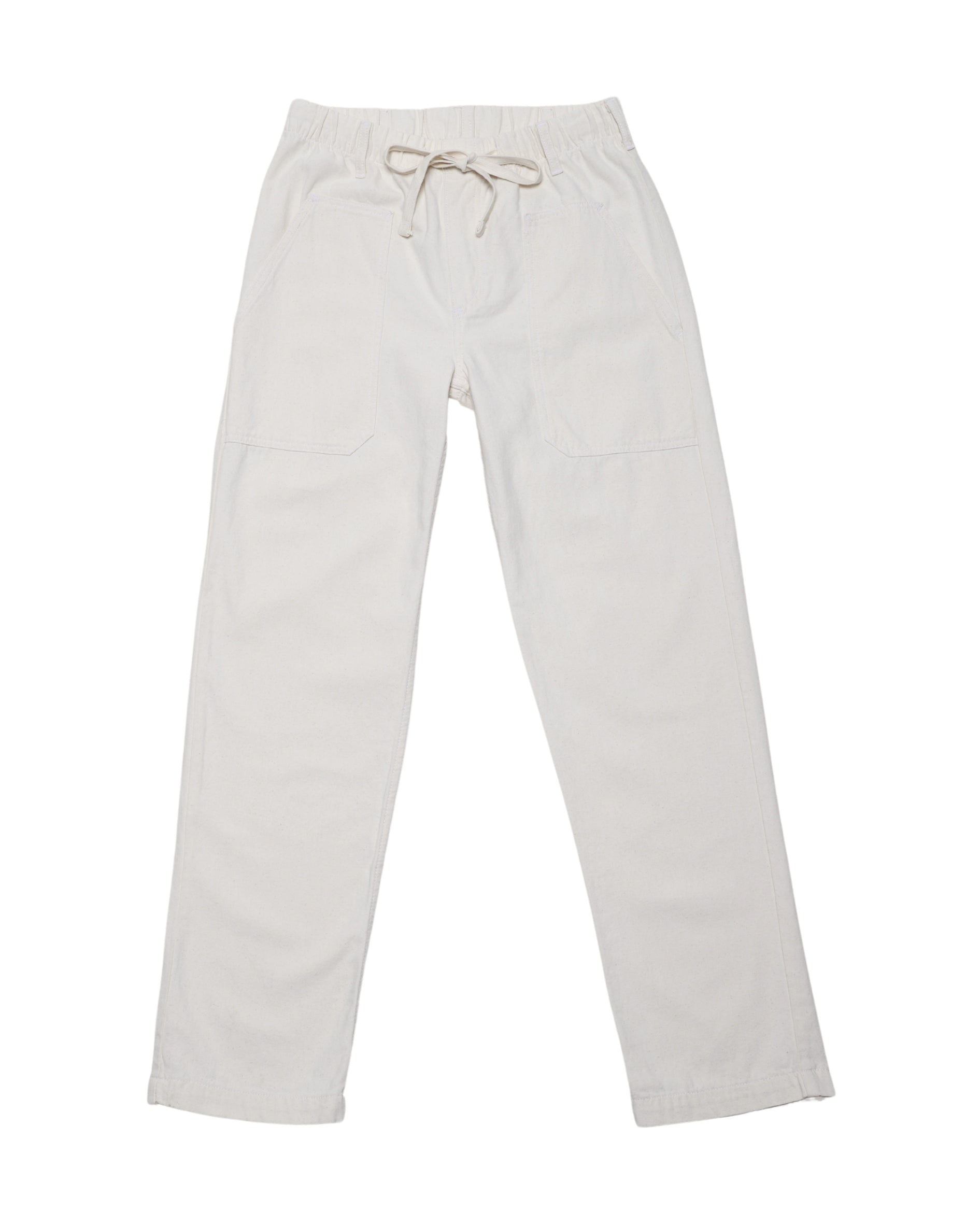 Easy Pants Cotton Canvas Natural Front