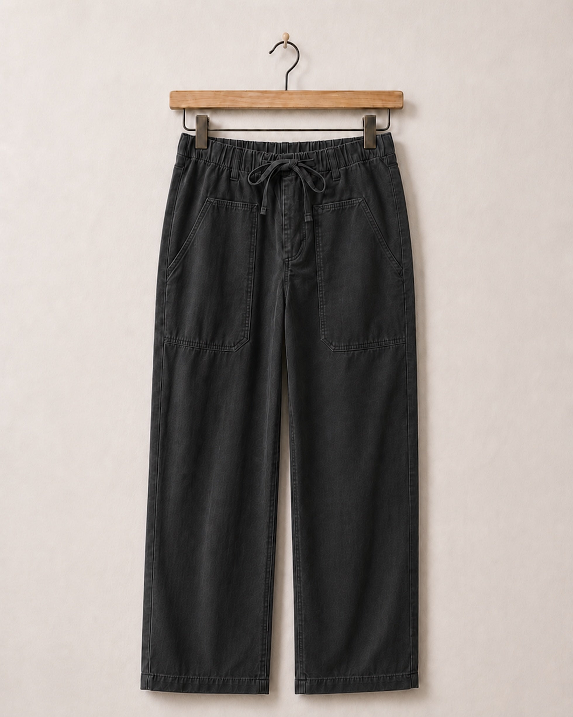 Easy Pants Cotton Canvas – Washed Black Front view.